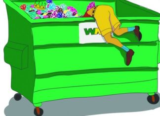 Dumpster in Pool Parking Lot